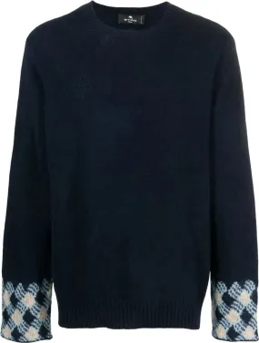   Etro  cneck multiyarn blue blau  Pullover 