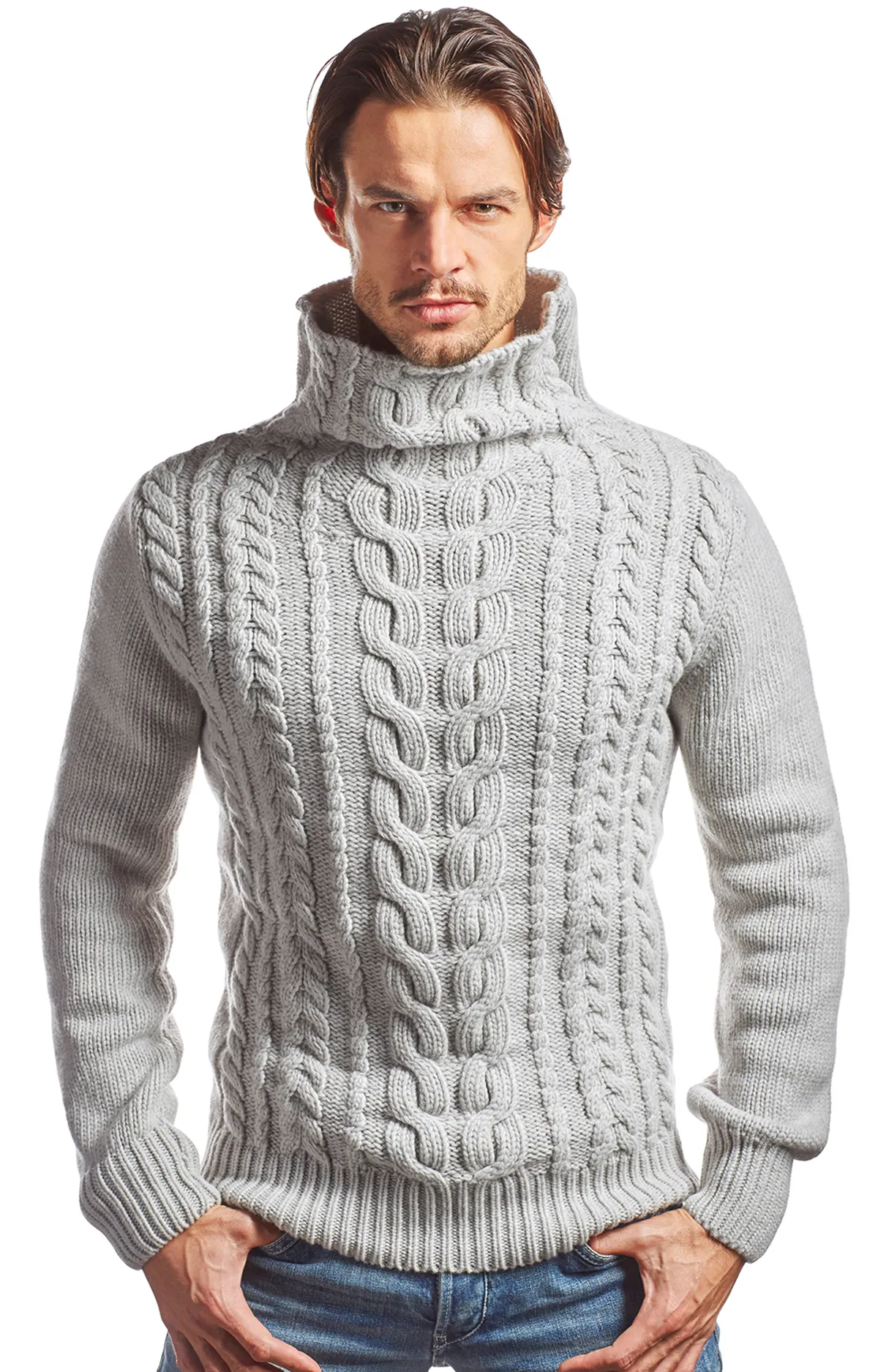 GROBER MERINO-ZOPFSTRICK PULLOVER