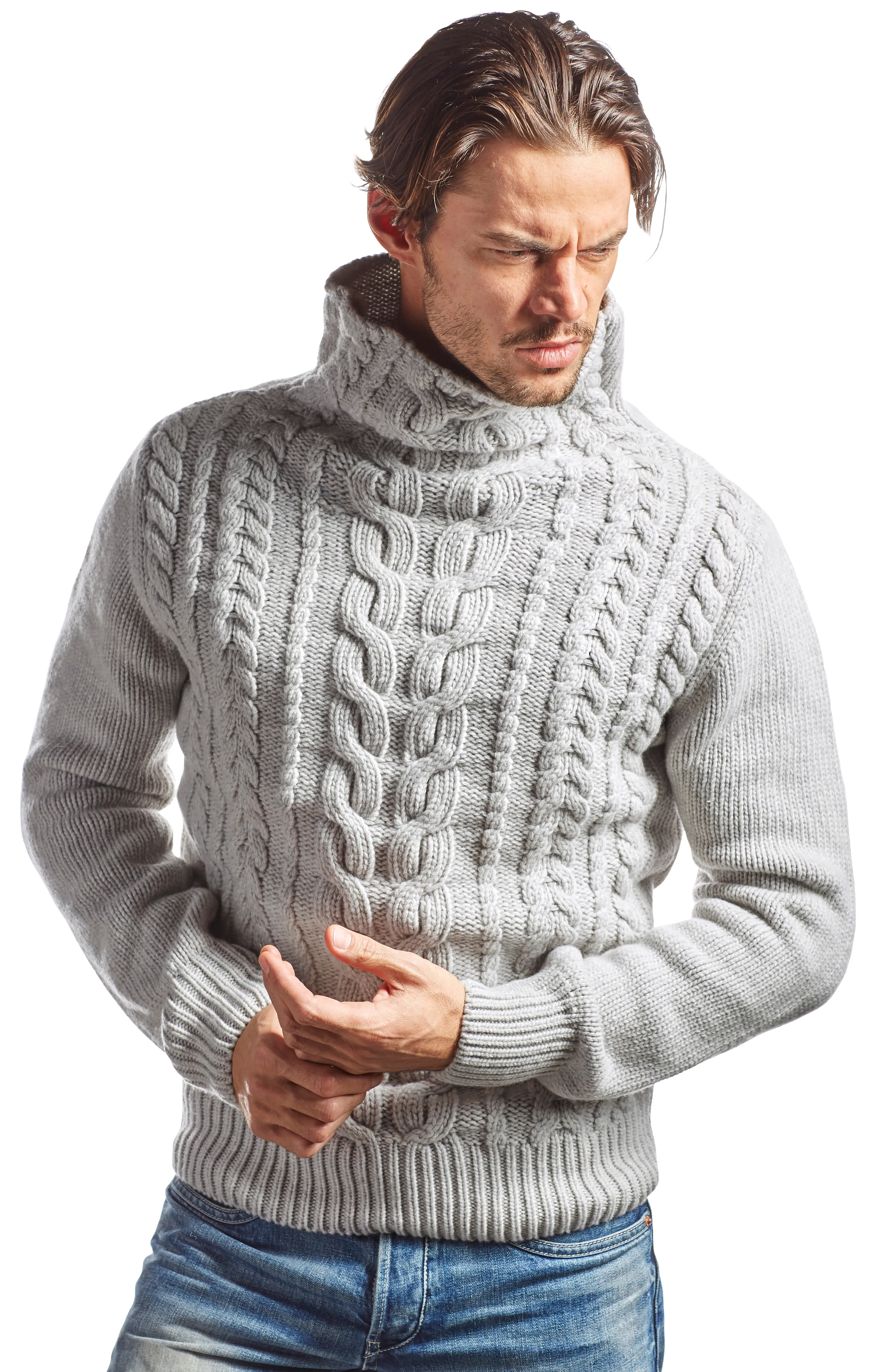 GROBER MERINO-ZOPFSTRICK PULLOVER